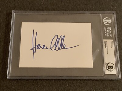 Karen Allen (Indiana Jones) signierte Karteikarte - Beckett authentisch gekapselt