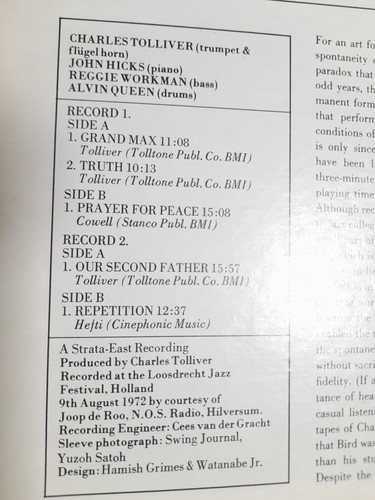 CHARLES TOLLIVER´S MUSIC INC Live At Thje Loosdrecht Jazz Festival *1973 STRATA* - Bild 4 von 8