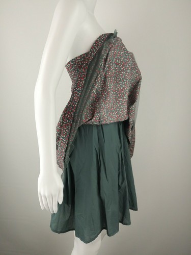 American Eagle Kleid Gr. 10 ärmellos geblümt grau Falten Sommerkleid über Knie - Bild 11 von 12