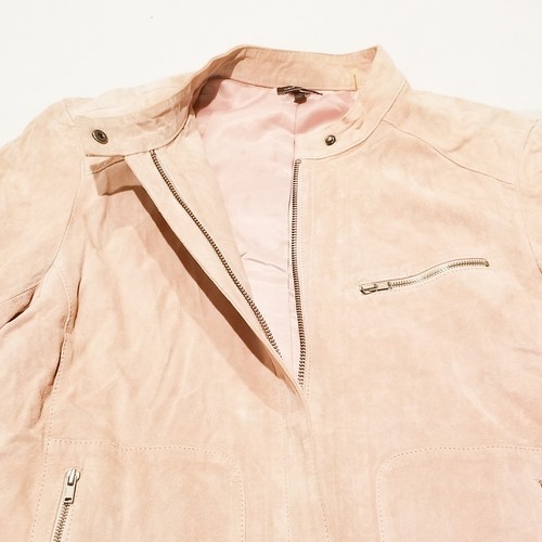New Frontier Pink Suede Leather Jacket Women's Size Medium - Picture 5 of 9