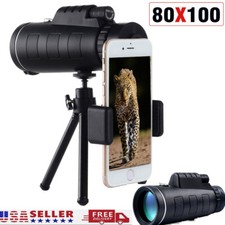 80 100 Zoom HD Monocular Telescope Day/ Night Vision BAK4 Starscope High Power