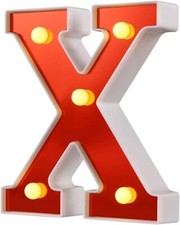 Practical Red Led X Letter White Light Alphabet Marquee Party Battery Wedding