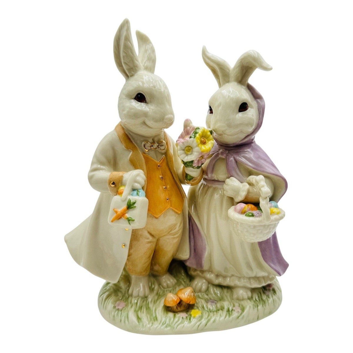 ●NONENON● BUNNY 24 Lenox Easter Parade Bunny Couple Figurine 8” Tall NEW WITH