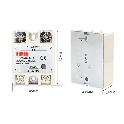 Output 5-60V DC Solid State Relay SSR-40DD Heat Sink DC controlled DC Relay - Picture 2 of 7