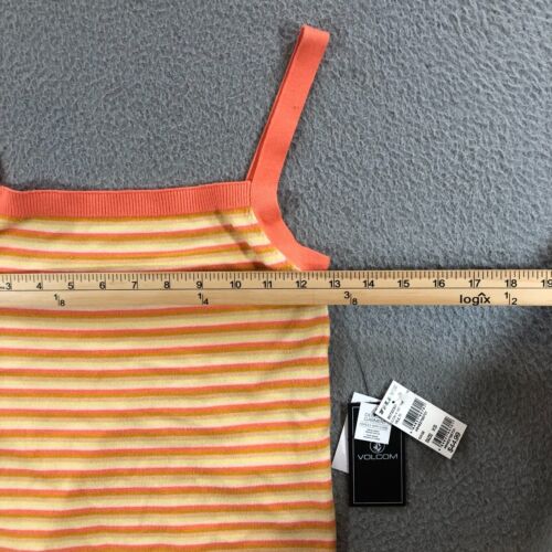 volcom tank top camisole womens XS orange stripes beach sun summer - Picture 3 of 14