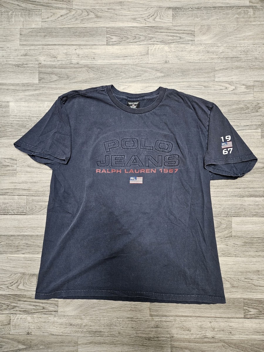 Vintage Polo Jeans Company RL 1967 Ralph Lauren Navy Blue T-shirt 