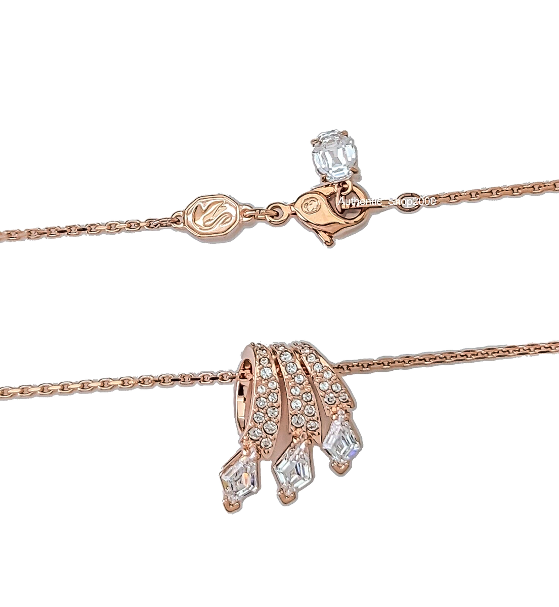 Swarovski ハイビスカス New 100% SWAROVSKI Rose Gold Dragon Claw & Phoenix Tail pendant