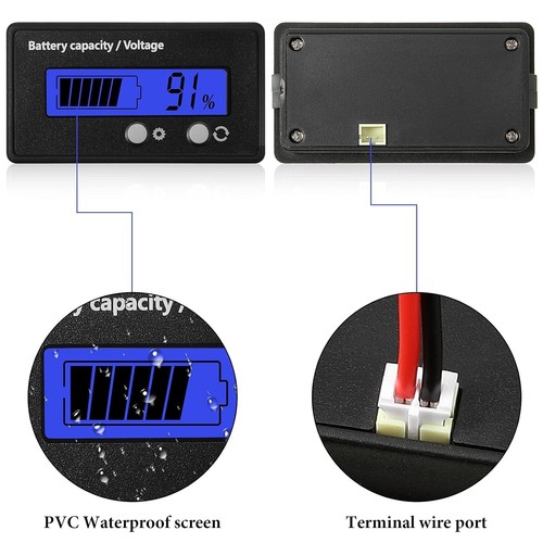 DC 12V-84V Golf Cart Battery Meter with Alarm, Voltage Indicator, Front Setting - Picture 4 of 7