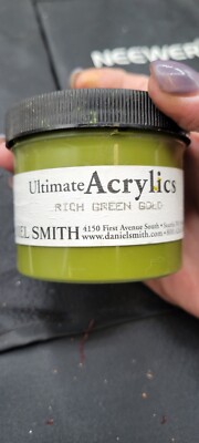 Daniel Smith Ultimate Acrylic 4 Oz Tub Preowned Rich Green Gold