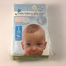 Mabu Baby Eco Diaper System Four Mini WASHABLE PADS Size 1 mini 6-13 lb for NEW