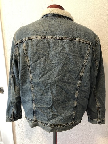 Levi's Trucker Jean Jacket Men Snap Front Sherpa Fleece Lined Levi Strauss J304 - Picture 7 of 15