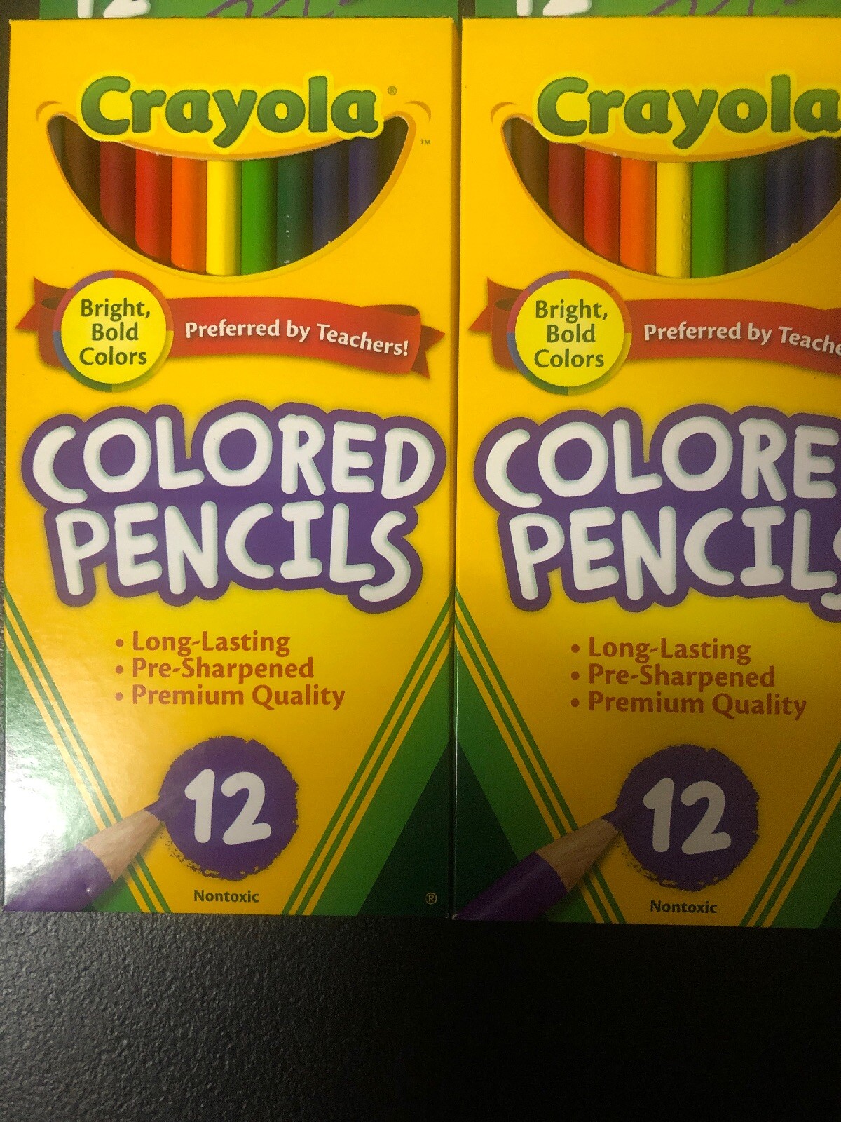2 PACKS OF 12 CRAYOLA COLORED PENCIL SET 7" LONG, 3.3mm COLOR