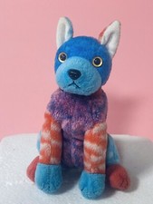 Ty Hodge Podge The Multi Colored Dog Plush Beanie Baby Blue Front Paws 2002