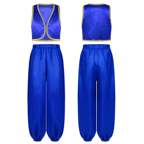 Set bambini ragazzi costume fioriere vestito intrecciato festa fiaba passamanerie pantaloni - Foto 7 di 46