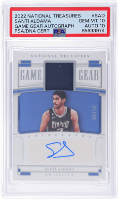 2022 National Treasures Santi Aldama Game Gear Auto #19 /99 PSA 10