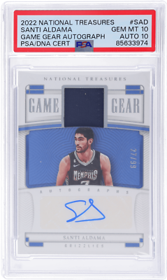 2022 National Treasures Santi Aldama Game Gear Auto #19 /99 PSA 10