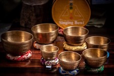 Tibetan Singing Bowl Set of 7  -Chakra Himalayan Meditation Singing Bowl Set