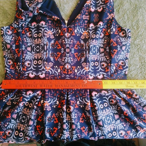 EUC Vince Camuto Fit & Flare Sz 14 Multicolor Tank Top Dress Knee Length Floral - Picture 6 of 12