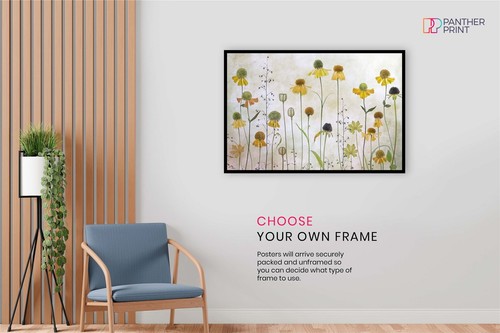 Summer Yellow Flowers Botanical Paint Artistic Poster Wall Art Home Decor - 第 2/4 張圖片