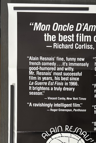1980 MY AMERICAN UNCLE/Mon oncle d'Amérique Original Film Poster, 27X41, RESNAIS - Picture 2 of 5