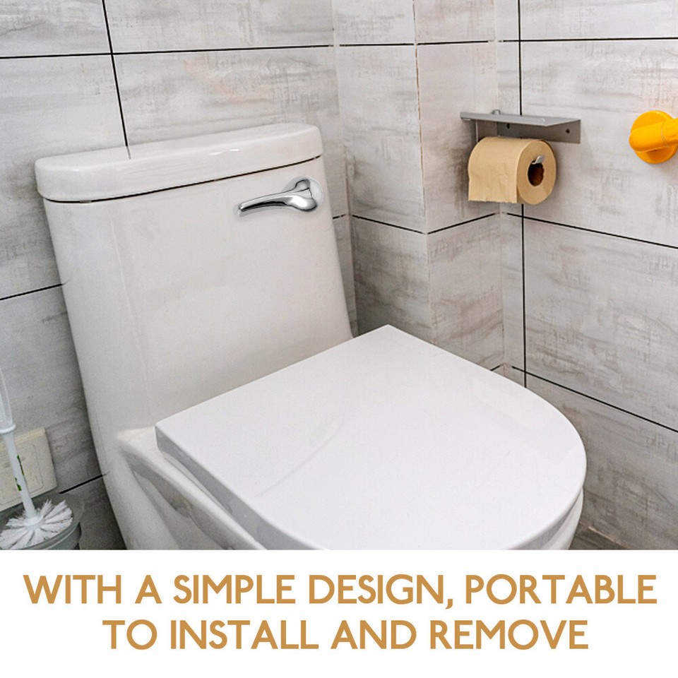 1 Set Toilet Flush Handle Toilet Tank Flush Lever Replacement Flapper