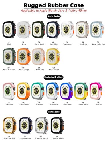 Custodia robusta in gomma cover paraurti telaio iWatch per Apple Watch Ultra 2/Ultra 49 mm - Foto 2 di 29