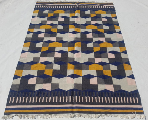 Vintage Traditional Handcrafted Kilim Floral Rug for Home Décor 237x167 cm
