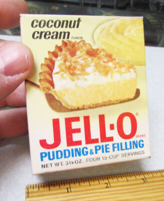 Vintage UNOPENED box of Jell-o Coconut Cream Flavor Pudding & pie filling NIP