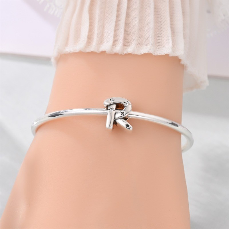 KUNSIR 925 Sterling Silver Letter R Charm For Bracelet Or Necklace Pendant Charm