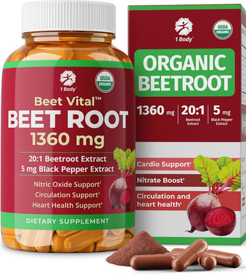 Beet Vital, Organic Beetroot Capsules for Circulation, Energy, & Stamina, Nitric