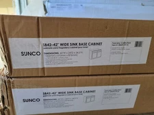 Sunco 42" W X 34.5" H X 24" D Tuscany White Shaker Sink Base Cabinet RTA SB42
