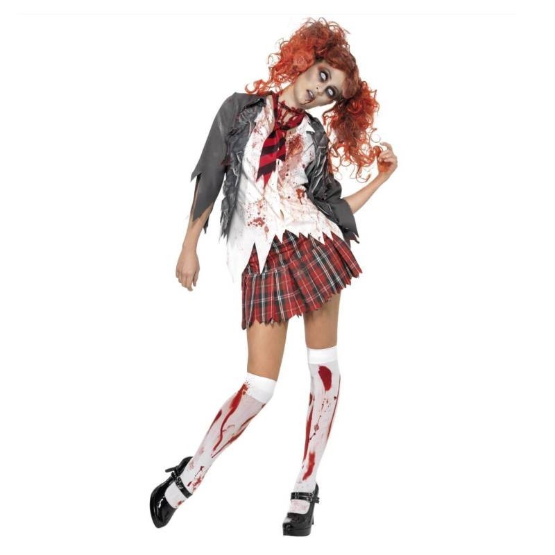 Disfraz de estudiante zombi niña para Halloween disfraces y actuación escénica