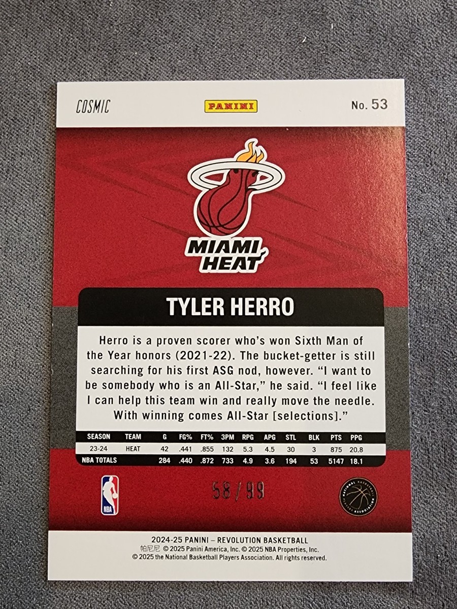 2024-25 Panini Revolution Basketball #53 Tyler Herro, Miami Heat