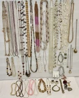 Lot of 55 VTG to Now Mixed Costume Jewelry Shell, Faux Pearl, Glass Necklaces +