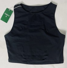 Halara Black Cropped Tank Top Athletic Cutout Racerback Workout Size M -New