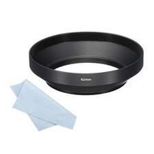 62mm Lens Hood, Wide Angle Matte Surface Anti-reflective Inside Hood, Black