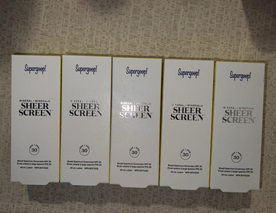 5 total Supergoop! Sheer Screen Mineral Sunscreen SPF 30 BroadSpectrumZinc Oxide