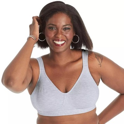 Playtex Wirefree Bra 18Hour Ultimate Support Cotton 474C  Heather Grey 36DD NIP