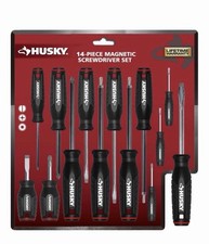 Juego de destornilladores Husky de 14 piezas con puntas magnéticas mango de agarre cómodo