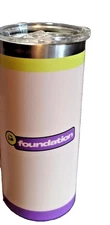 Taco Bell Foundation Can Style Tumbler Tan Green & Purple 7 inches