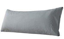 Body Pillow Cover Cotton Fabric, Long Pillowcase Body 20" x 54" Grey