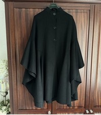 Stunning Zara Black Wool Cape Poncho Coat Jacket - Size M