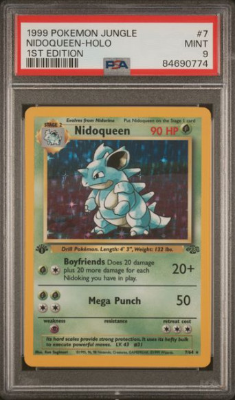 1999 Pokemon Jungle 1st Edition #7 Nidoqueen - Holo PSA 9 MINT