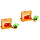 2 Sets Miniatur Feuerstelle Puppenhaus Kamin Miniaturdekor Mini-Haus-