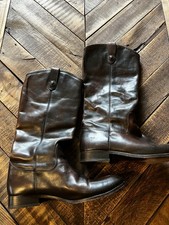 Frye Boots Womens Size 11 B Brown Leather Knee High Riding Pull On Mexico 77153