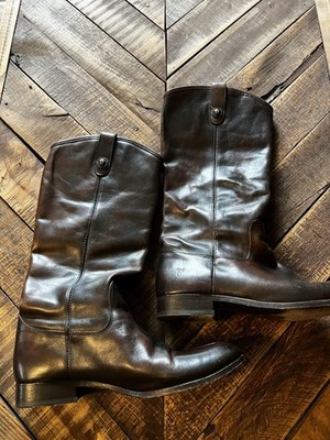 Frye Boots Womens Size 11 B Brown Leather Knee High Riding Pull On Mexico 77153