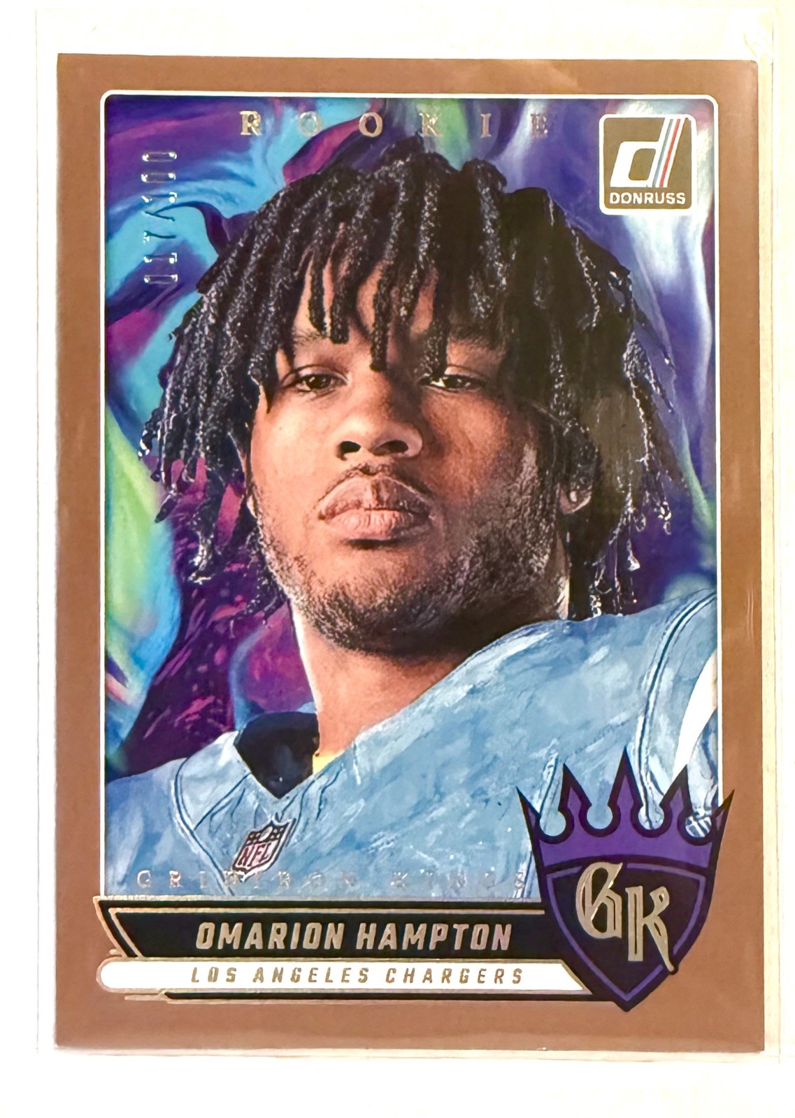 2025 Donruss Omarion Hampton Gridiron Kings Rookie /100 Los Angeles Chargers