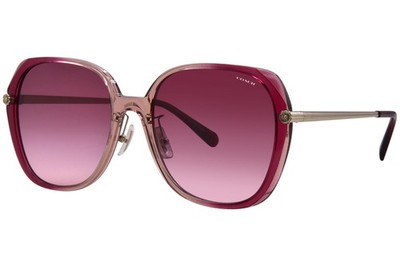 Coach CR636 HC8403D 58268H Sunglasses Women's Burgundy/Pink Gradient Lens 59mm