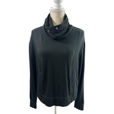 Helmut Lang Black Turtleneck Top Women  s Stretch Minimalist Designer M