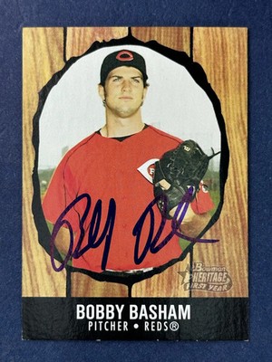 Bobby Basham Autograph Signed 2003 Bowman Heritage Reds